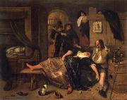 Jan Steen The Drunken couple. Spain oil painting artist